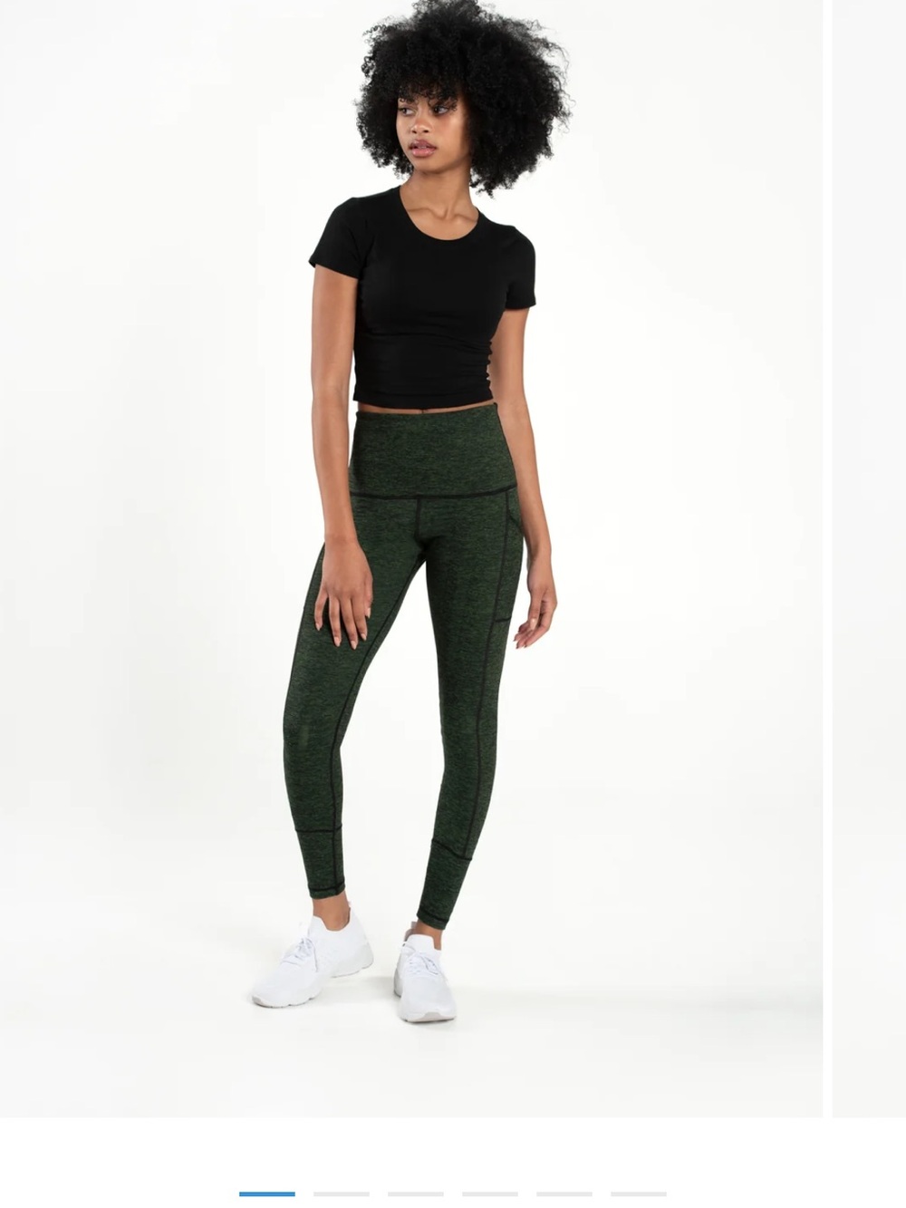 High-Rise Heathered Green Performance Leggings
